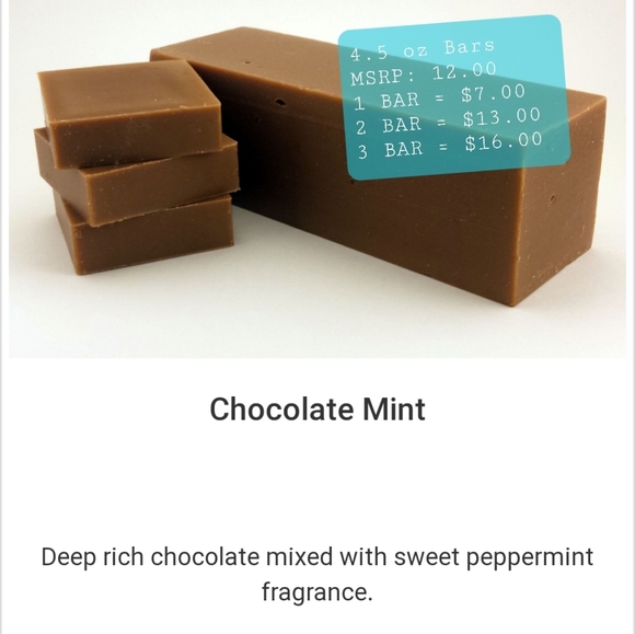 Homemade Chocolate Mint Bar Soap - Picture 2 of 3